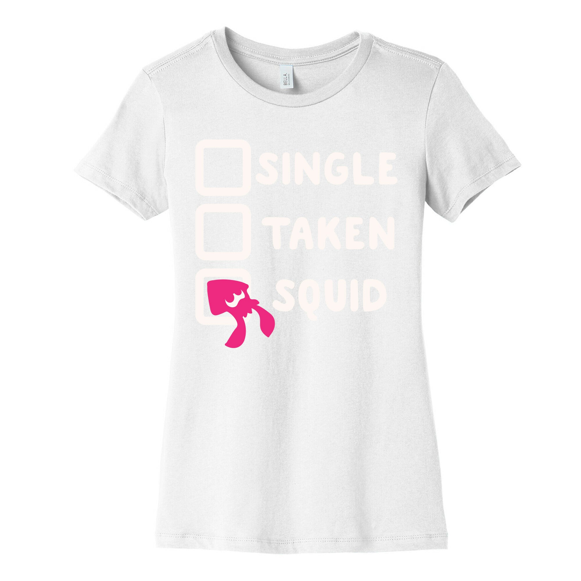 Single Taken Squid White Print Women's Cotton Tee